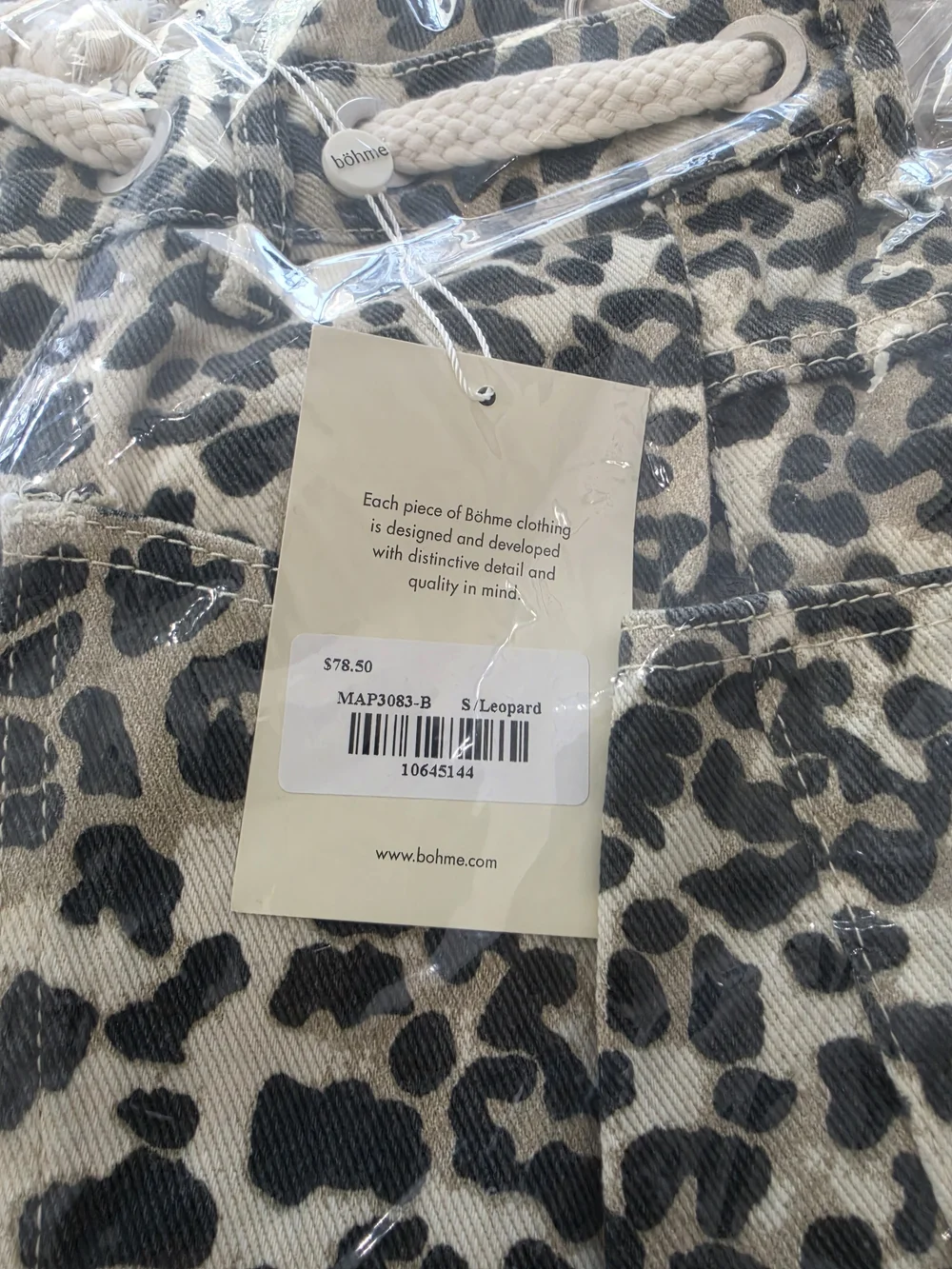 bohme Leopard-Print Straight Leg Jeans in Black and Cream - Picture 3 of 3